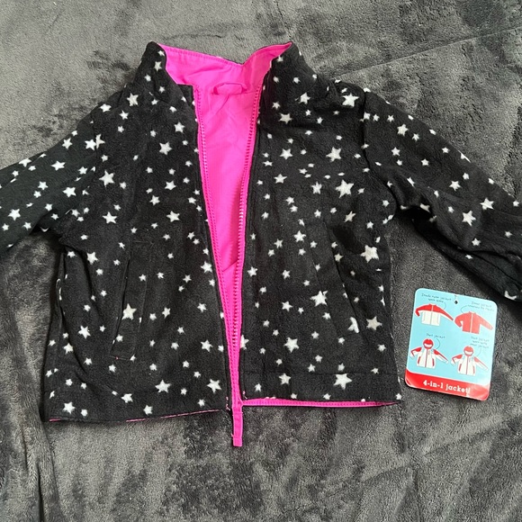 WonderKids 4in1 Toddler Jacket 18M Weather-Resistant Hot Pink/Black/White - Picture 9 of 12